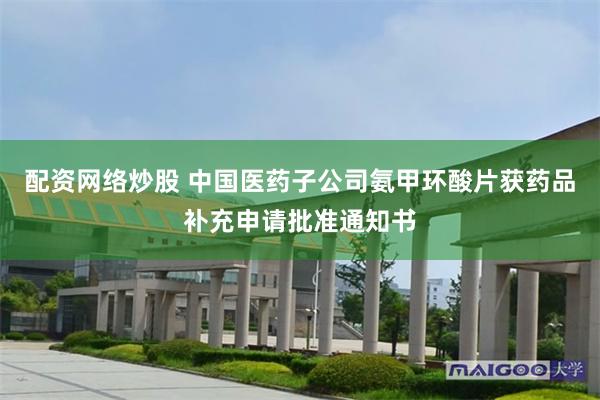 配资网络炒股 中国医药子公司氨甲环酸片获药品补充申请批准通知书