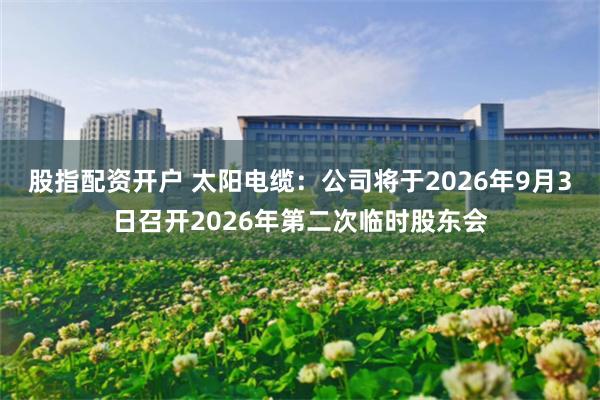 股指配资开户 太阳电缆：公司将于2026年9月3日召开2026年第二次临时股东会