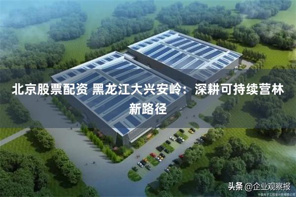 北京股票配资 黑龙江大兴安岭：深耕可持续营林新路径