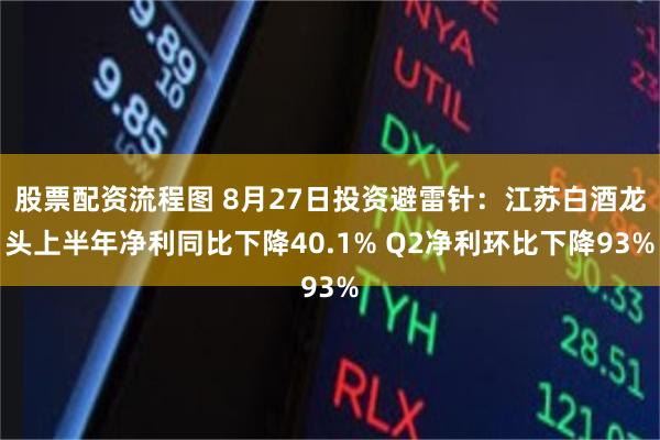 股票配资流程图 8月27日投资避雷针：江苏白酒龙头上半年净利同比下降40.1% Q2净利环比下降93%